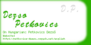 dezso petkovics business card