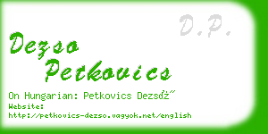dezso petkovics business card